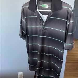Hogan Black and Gray golf Polo Shirt with Sporty Stripes